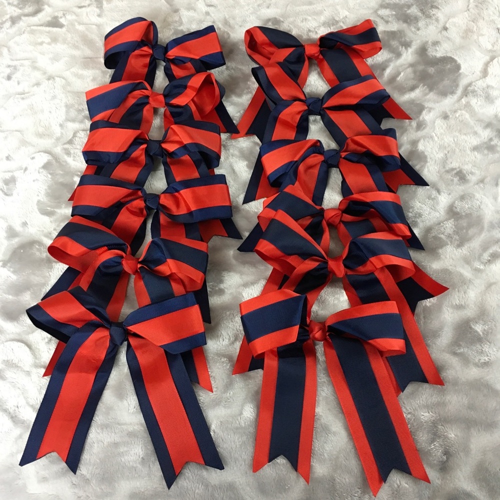 Girls Hair Bows Alligator Clip (Dozen) Red/Blue
